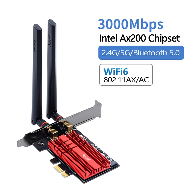 Wi Fi 6 3000 Мбит/с PCIe WiFi сетевой адаптер Intel AX200 Bluetooth 5 1 беспроводная карта 802.11ax 2 4G/5 ГГц