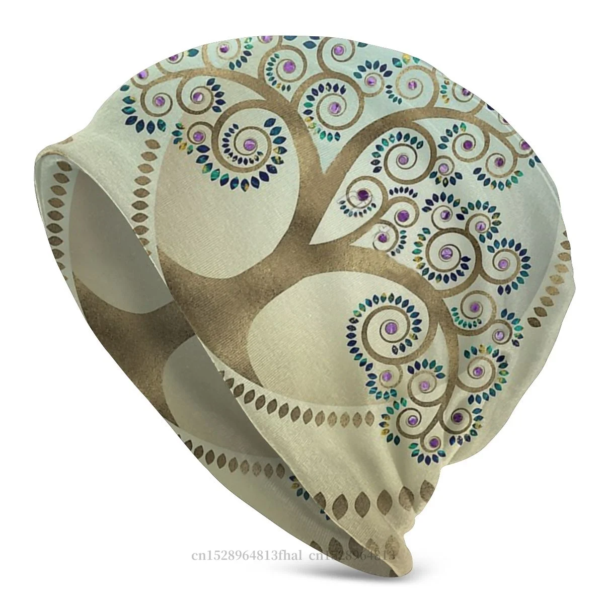 

Knit Hat Golden Spiral And Marble Tapestry Winter Warm Beanie Caps Tree Skullies Beanies Ski Caps Soft Bonnet Hats