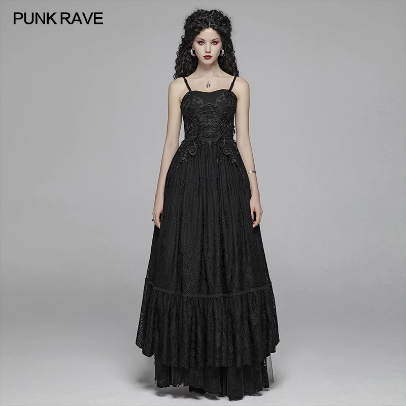

Женское многослойное кружевное платье в стиле Панк RAVE Goth, длинное кружевное сексуальное клубвечерние вечернее платье, женское платье