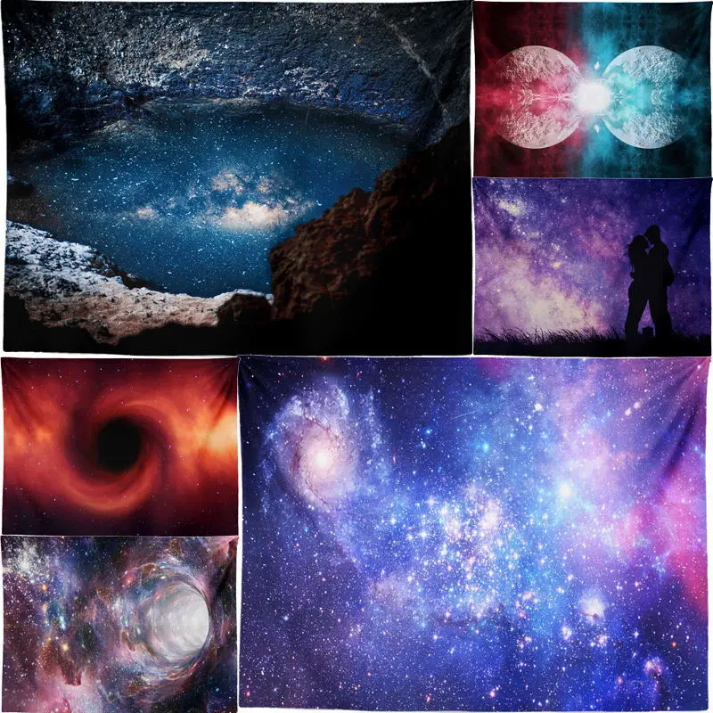 

Yaapeet 1pc Polyester Starry Sky Hanging Tapestry Colorful Psychedelic Wall Tapestry Retro Animal Wall Decor Forest Tapestry