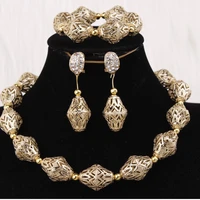 dudo gold dubai necklace bridal jewelry set necklace bracelet earrings set high quality for african nigerian wedding accessories