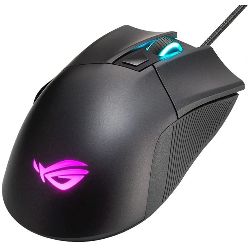 Мышь ASUS ROG Gladius II Core 90MP01D0-B0UA00 проводная оптическая 6200 dpi USB RGB подсветка цвет: черный