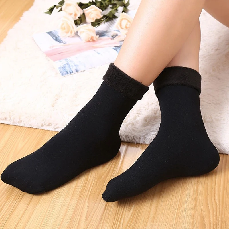 Зимние теплые женские носки шерстяные кашемировые утепленные зимние сапоги