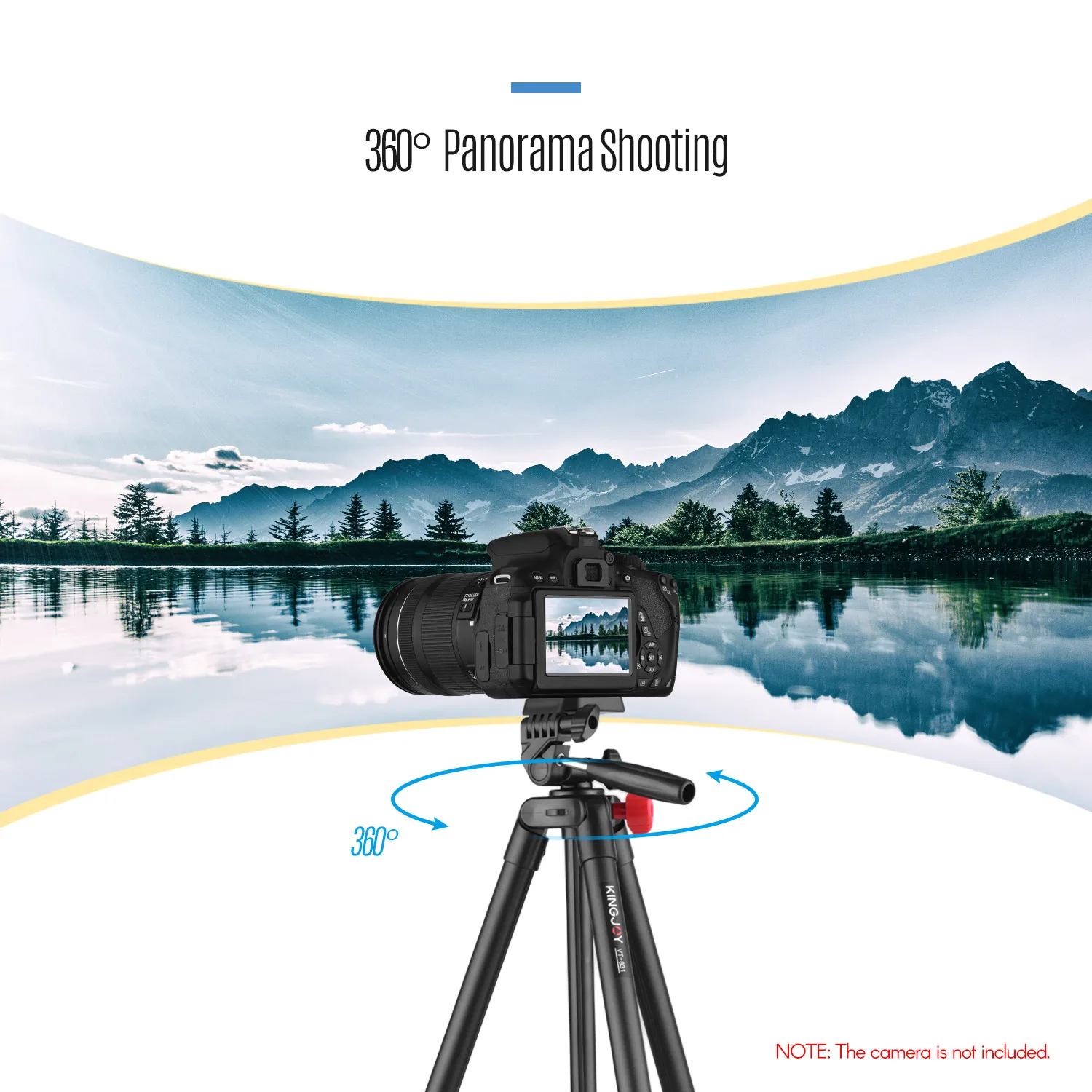 KINGJOY VT-831 Portable camera Tripod Stand Lightweight Photography Aluminum Alloy 1/4 Inch Screw Connector 2kg Load Capacity |
