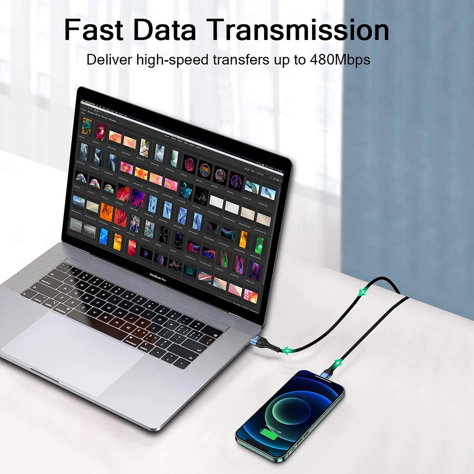 USB-кабель QGeeM MFi для iPhone 12 Pro Max X XR 11 8 7 Plus быстрая зарядка с разъемом Lightning 2 4 А