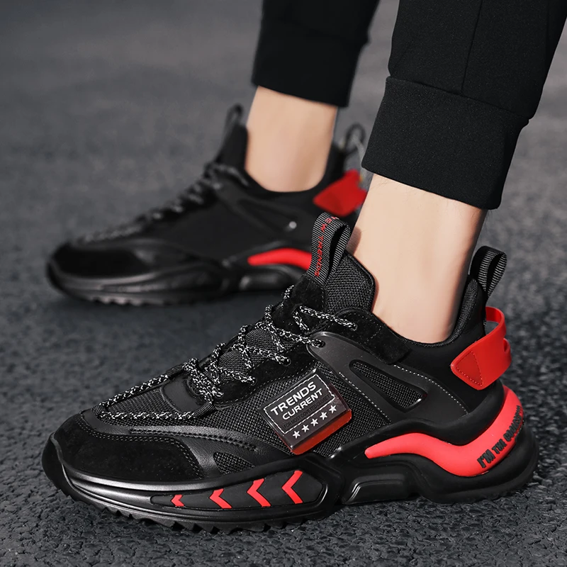 

2021 Spring and Autumn Men's Sneakers Lightweight Comfortable Breathable Knitted Casual Shoes Soft Bottom Rubber Light Glow