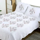 Белые покрывала на кровать, хлопковые одеяла, 3 шт., стеганое одеяло для кровати с двойной вышивкой, летние покрывала королевского размера