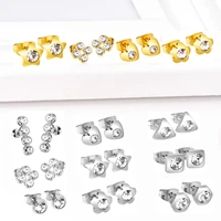 2021 new crystal earrings for women flower heart star gold silver color fashion jewelry accessories brinco gift wholesale