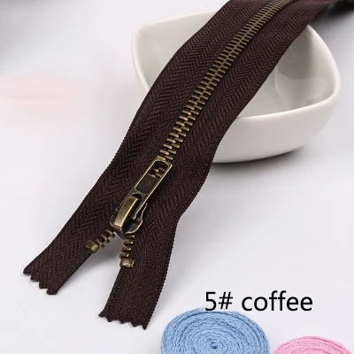 5 coffee 5 шт. Meetee 3#5#20 см закрытые Металлические молнии бронзовые зубы для карманных брюк сумка портной DIY Швейные Инструменты Аксессуары для одежды - Цвет: 5 coffee