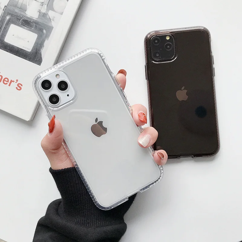 Противоударный чехол с рамкой для телефона iphone 7 8 Plus iPhone X XR XS Max 11 11Pro прозрачный