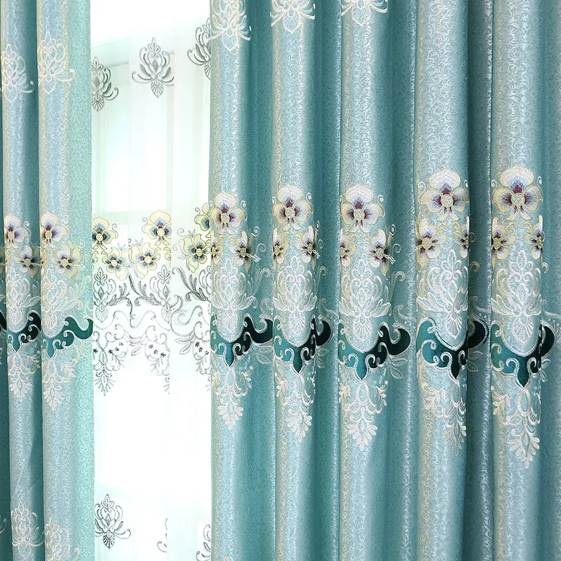 

New European-style Velvet Embroidery Phyllis Shade Curtains for Living Dining Room Bedroom Home Decoration Accessories