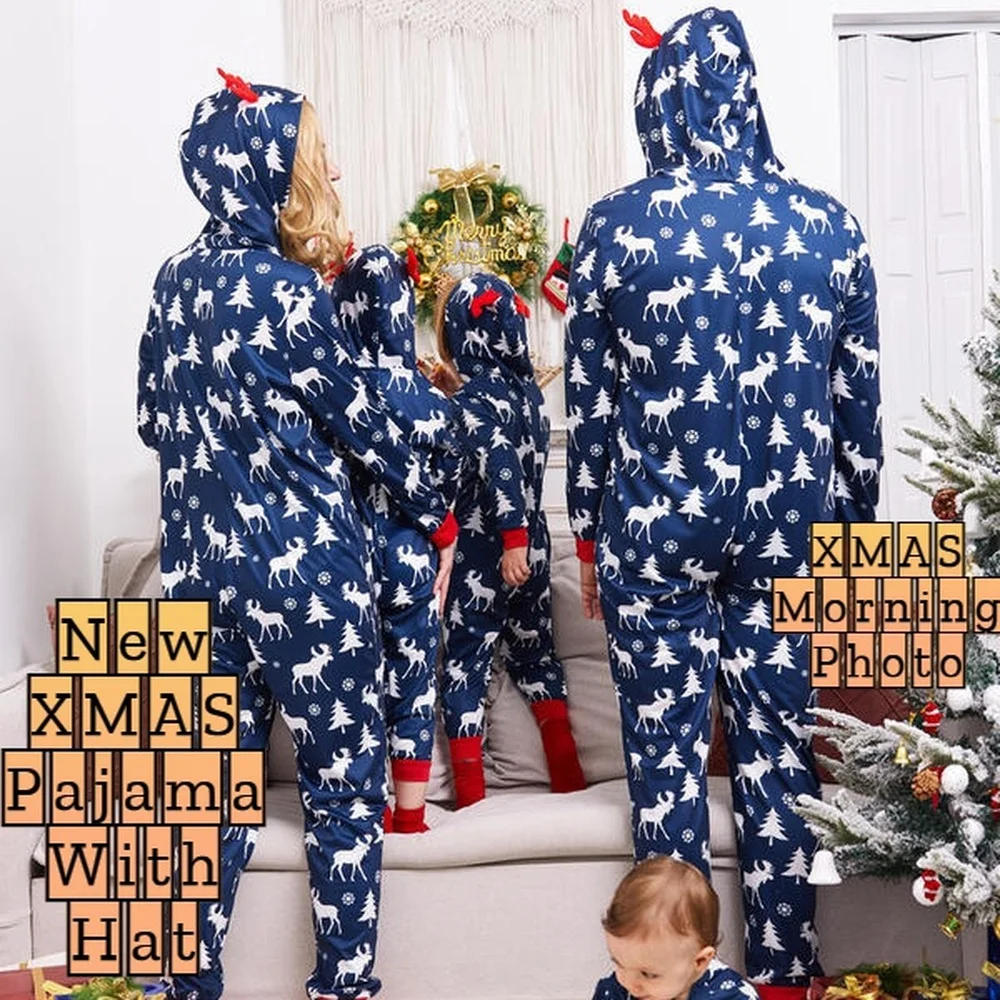 

New Christmas pajama Deer，Christmas Morning Family Photo Xmas Nightwear Sleepwear Pajama Set Gift Cloth