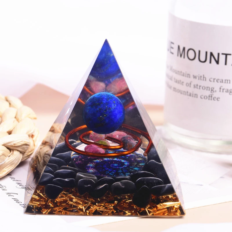 

Orgone Pyramid Obsidian Lapis Orgone Energy Meditation Resin Jewelry Yoga Healing Ornaments