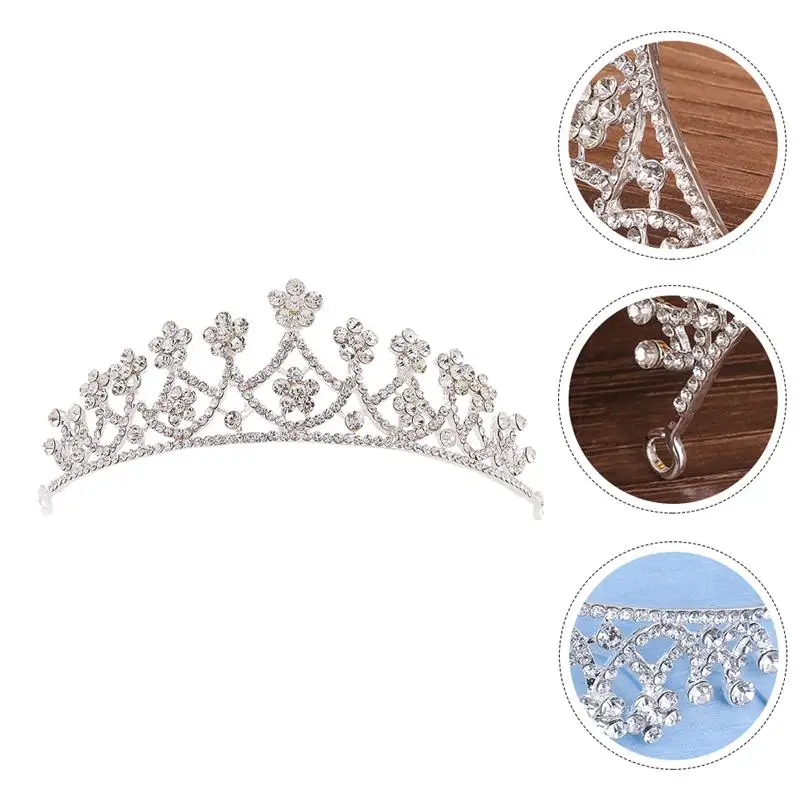 

1pc Decoration Rhinestone Wedding Bridal Party Headdress Hairpiece Crown Headband