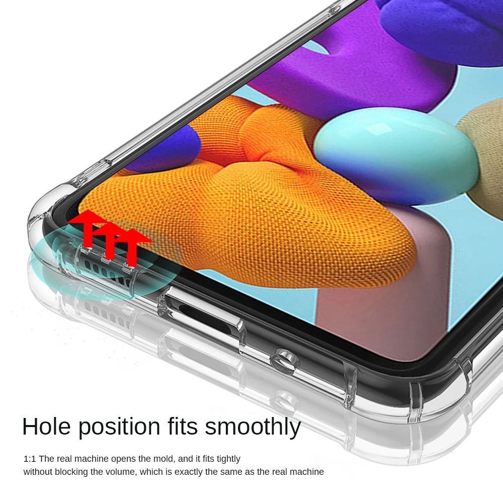 Transparent Shockproof Cover for Samsung Galaxy A21S Case Soft Silicone Clear Case for Samsung A21 S Galax A 21S A 21 Coque