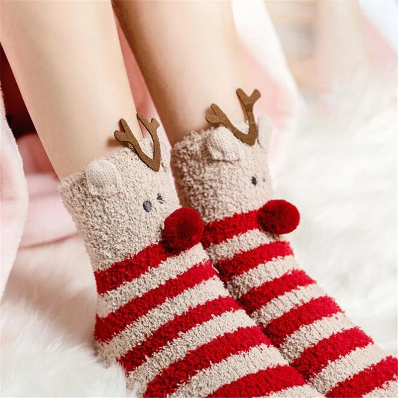 

Women Cartoon Warm Socks Cute Printed Socks Harajuku Fashion Christmas Socks For Female Hot Sale Clothing Accessories