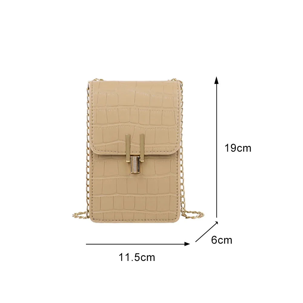 

Fashion Alligator Pattern Messenger Bag Women Retro PU Leather Casual Chain Shoulder Bags Small Crossbody Mobile Phone Handbags