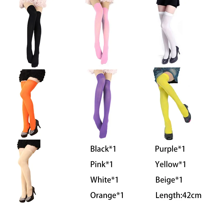 

7Pairs Thigh High Stockings Sexy Women Stocking Nightclub Warm Medias Cosplay Over The Knee Long Socks