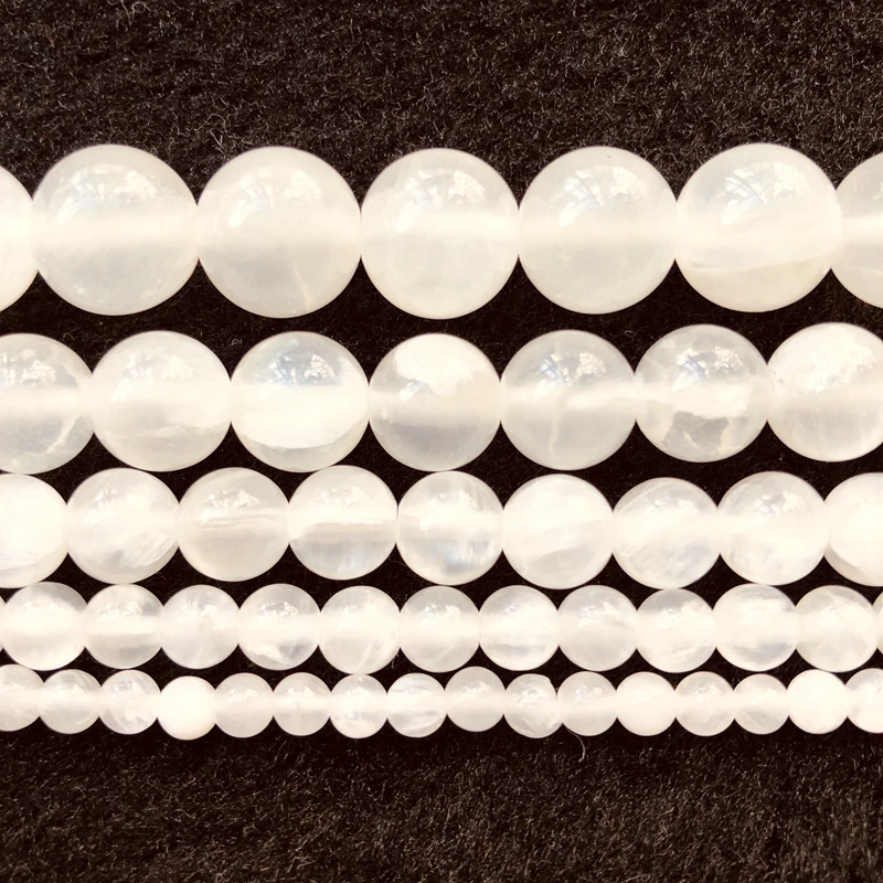 PANGEM-подлинные бусины из селенита стандартные камня 4 мм 6 8 10 12 круглые россыпью 15 5