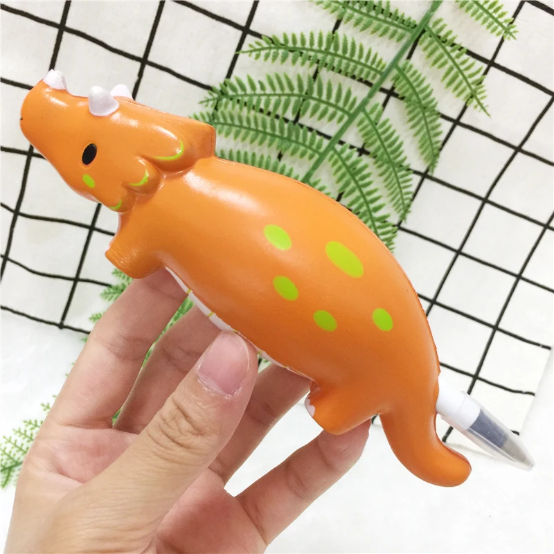 dinosaur Мягкий Единорог, кот, мороженое, панда, булочка, ручка, колпачок, канцелярский держатель для карандашей, топперы, медленно поднимающиеся, сжимаются, подарок на день детей, игрушка - Цвет: dinosaur