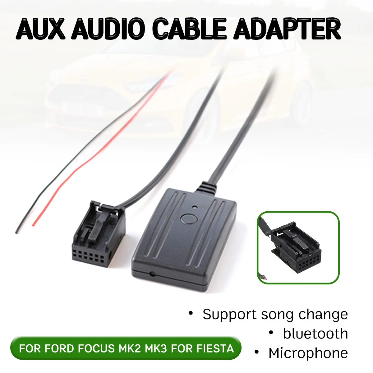 Bluetooth Aux приемник Кабель-адаптер для Ford Focus Mk2 MK3 Fiesta Громкая связь Hifi aux модуль
