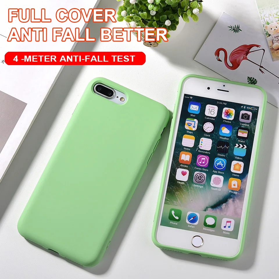 Силиконовый чехол карамельного цвета для iPhone 11 Pro Max 7 6s 8plus однотонный матовый Xs Xr X