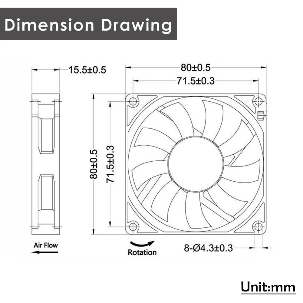 2PCS Gdstime 80x80x15mm 5V 12V 24V Ball/Sleeve USB 2PIN 3PIN 4PIN 80mm 8cm 8015 Brushless CPU PC Laptop Case Cooling Cooler Fan - купить по