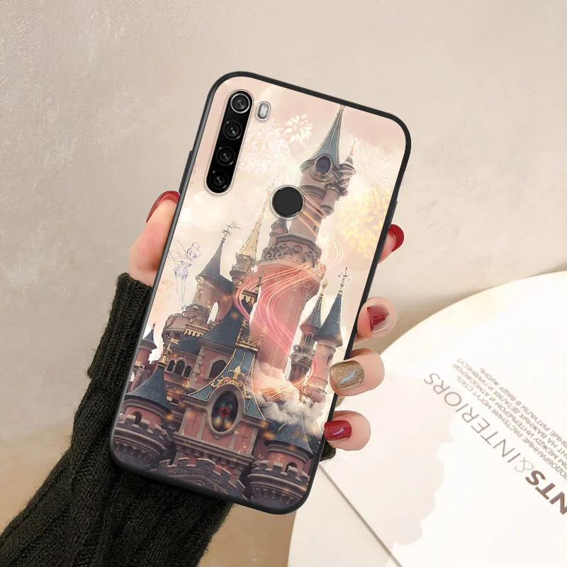 TPU Silicone Cover Disney Mickey Castle For Xiaomi Redmi Note 11 11T 11S 10T 10 10S 9 9S 9T 8T 8 7 6 Pro Plus Black Phone Case 