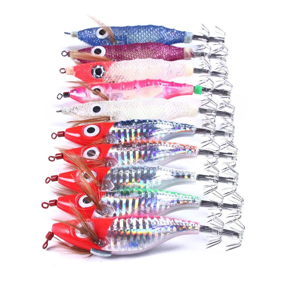 

Luminous Squid Shrimp Jig Baits Tackles Outdoor 9g 10cm Artificial Fishing Lures Portable Easy Fishing Carrying