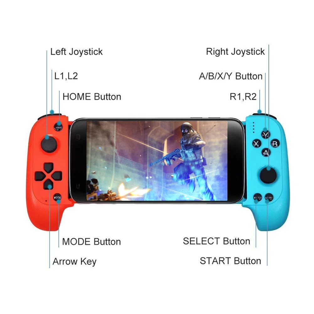 

Upgraded Saitake 7007F Wireless Bluetooth Game Controller Telescopic Gamepad Joystick for Samsung Xiaomi Huawei Android Phone PC