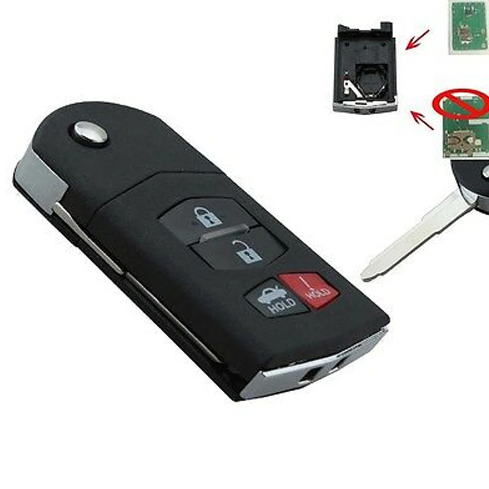 

4 Buttons Remote Flip Key Fob Shell Cover Case For Mazda3 5 6 RX-8 CX-7 CX Wirelss Key Fob 433MHz Remote Key