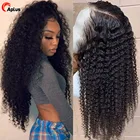 13x4 курчавые вьющиеся передние парики из человеческих волос на сетке для черных женщин, прозрачные парики на сетке с фронтальной 150%, 180% бразильские волосы без повреждений