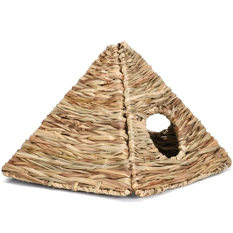 

Foldable Woven Grass Hut Pet Toy for Small Animal Hideaway Comfortable Rabbit Hamster Guinea Pig House Pet Neccessity