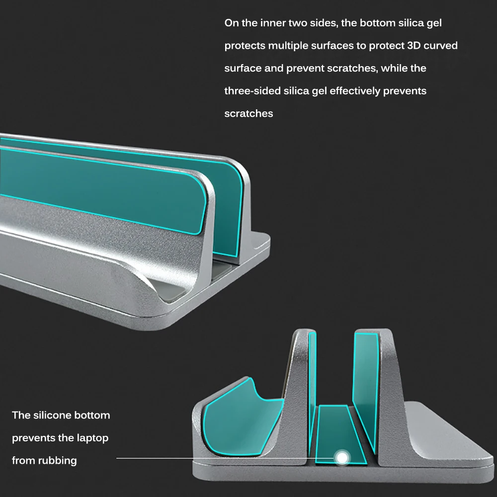 Двойная вертикальная подставка для ноутбука держатель телефона из алюминиевого