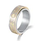 Вращающееся кольцо мантра из титановой стали с восемью диаграммами, волшебное кольцо в китайском стиле Taoist, индивидуальные мужские украшения для отдыха вечерние Ринок