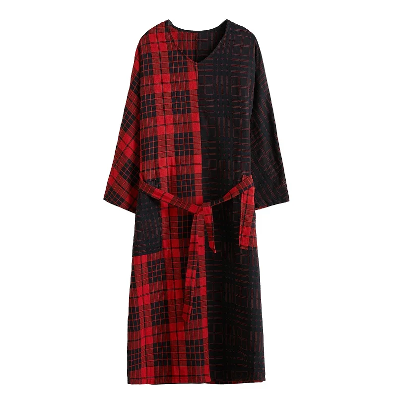 

NYFS 2020 New Autumn Woman dress Literary Vintage Loose long dress Vestido de mujer Robe