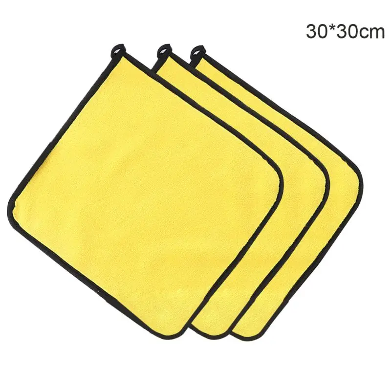 

3 Pcs Car Wash Towel Extra Soft Ultra Thick Washing Drying Super Absorbent Clean