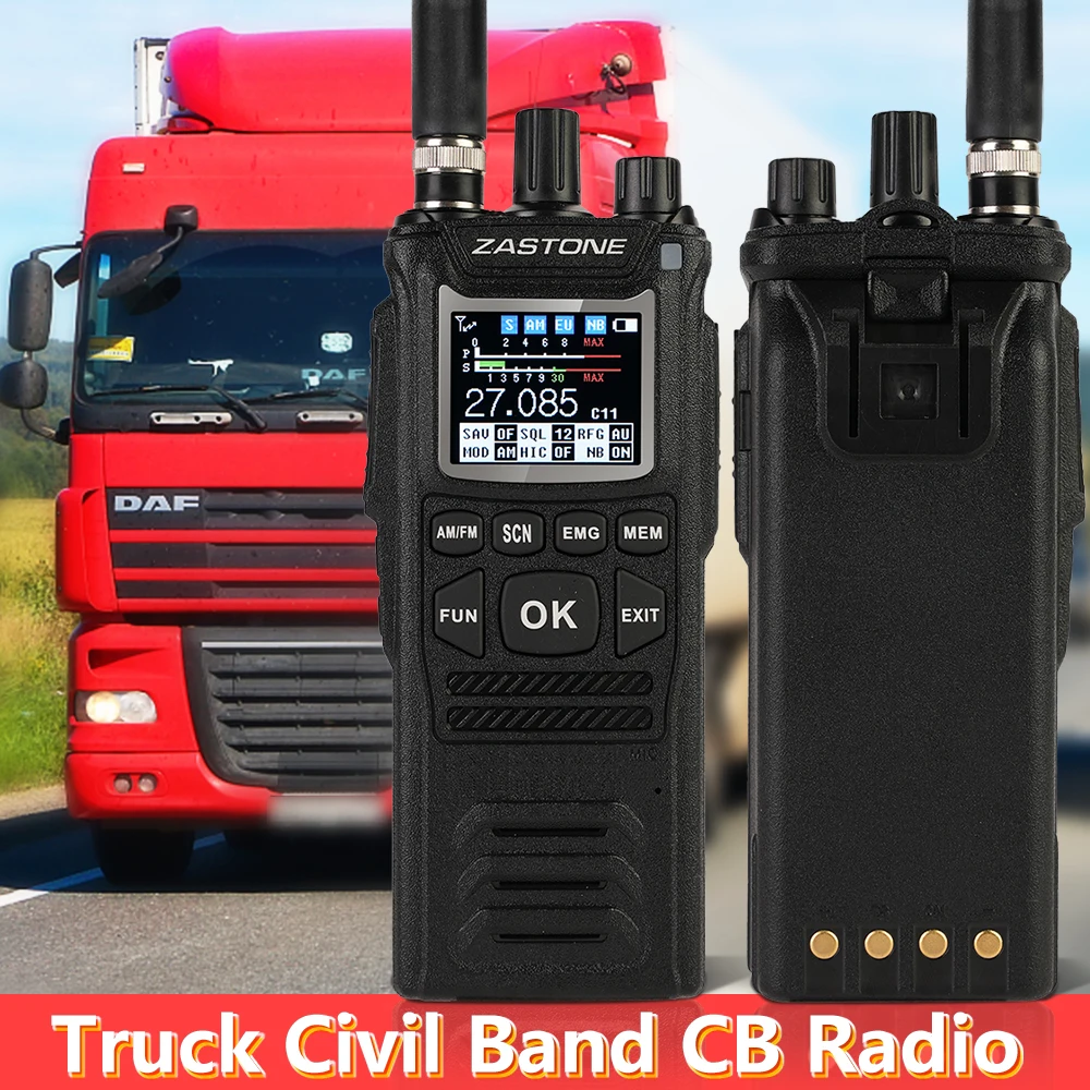 Zastone-walkie-talkie de mano CB-58, de 27MHz Radio HAM, 4W, 12V, todos los 240 canales CB, 26 a 27MHz, 4000hAm-4