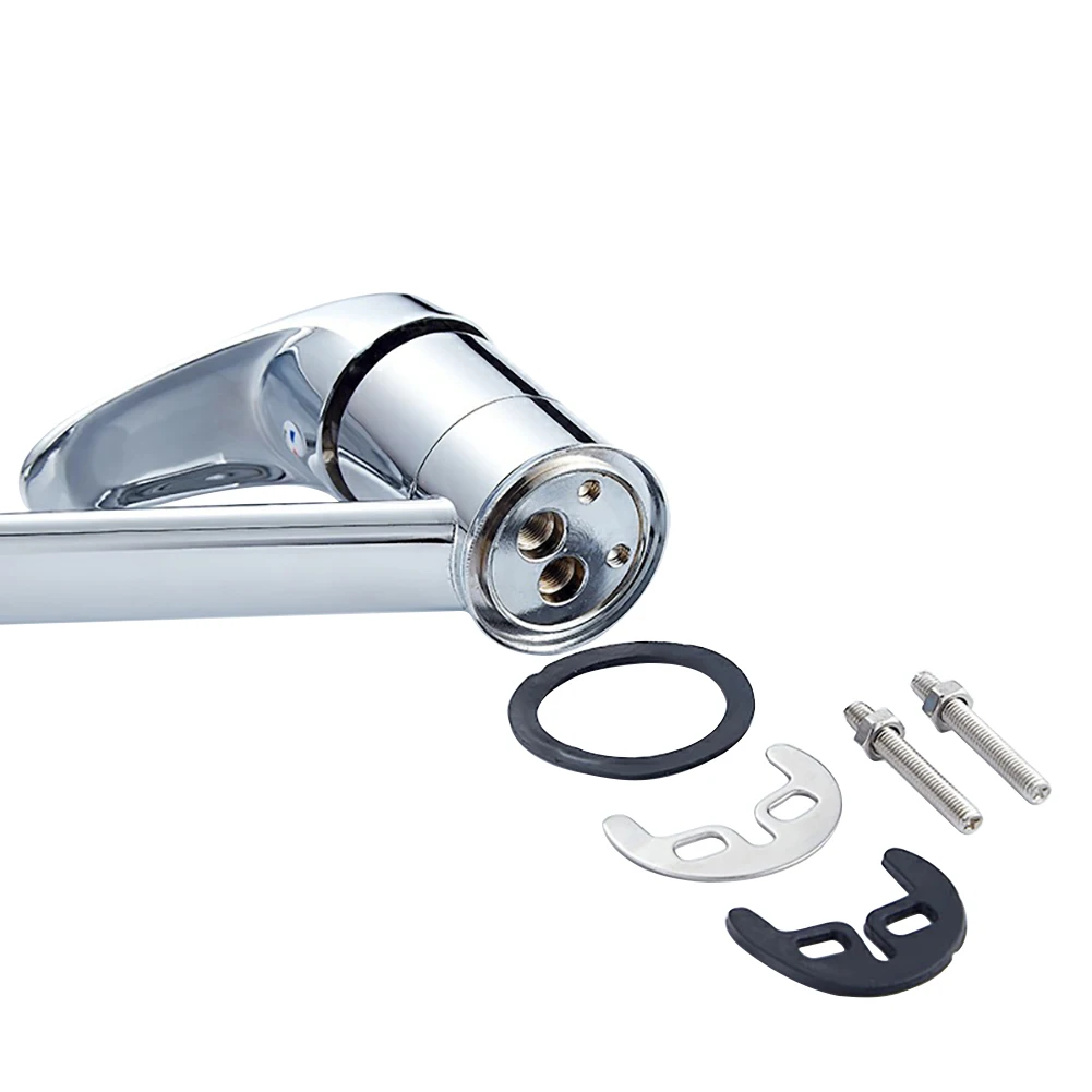 

Home Single Lever Silver Long Spout Accessories Traditional Mixer Tap Bathroom Hotel Hot Cold Water Sink Modern Kitchen Faucet