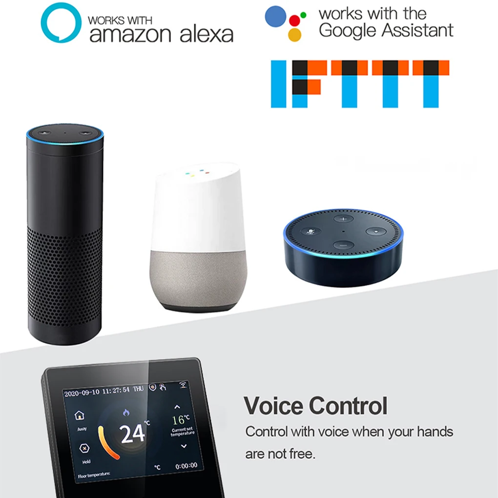 

WiFi Smart Thermostat Heating Temperature Controller with Celsius/Fahrenheit LED Touch Screen Work with Alexa Google Home