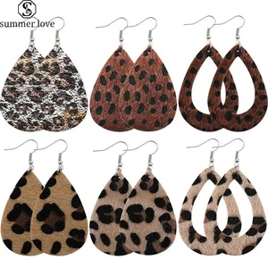Серьги-подвески из искусственной кожи женские, уникальные массивные леопардовые серьги из полиуретана с конским волосом, висячие ювелирные украшения