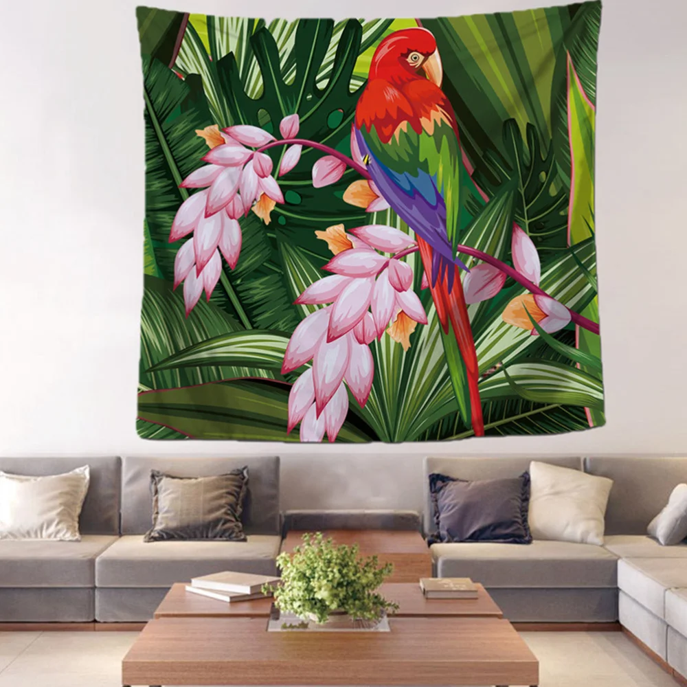 

1Pc 75x90cm Polyester Tapestry Exquisite Bird Pattern Hanging Cloth Blanket Household Decorative Backdrop