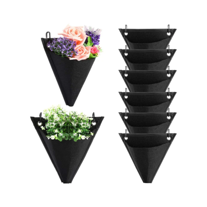 

Треугольный настенный подвесной цветочный горшок, сумка для растений, цветочные растения, настенная подвесная сумка, треугольный цветочны...