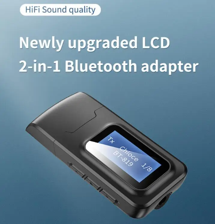 2в1 USB Dongle Bluetooth 5 0 передатчик приемник ЖК дисплей Мини 3 мм AUX RCA стерео аудио