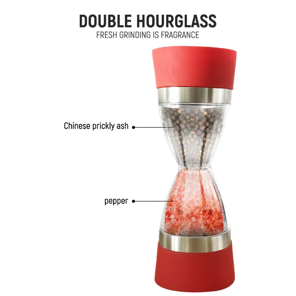 

2 in 1 Manual Pepper Salt Spice Mill Grinder Pepper Grinder with Adjustable Coarseness