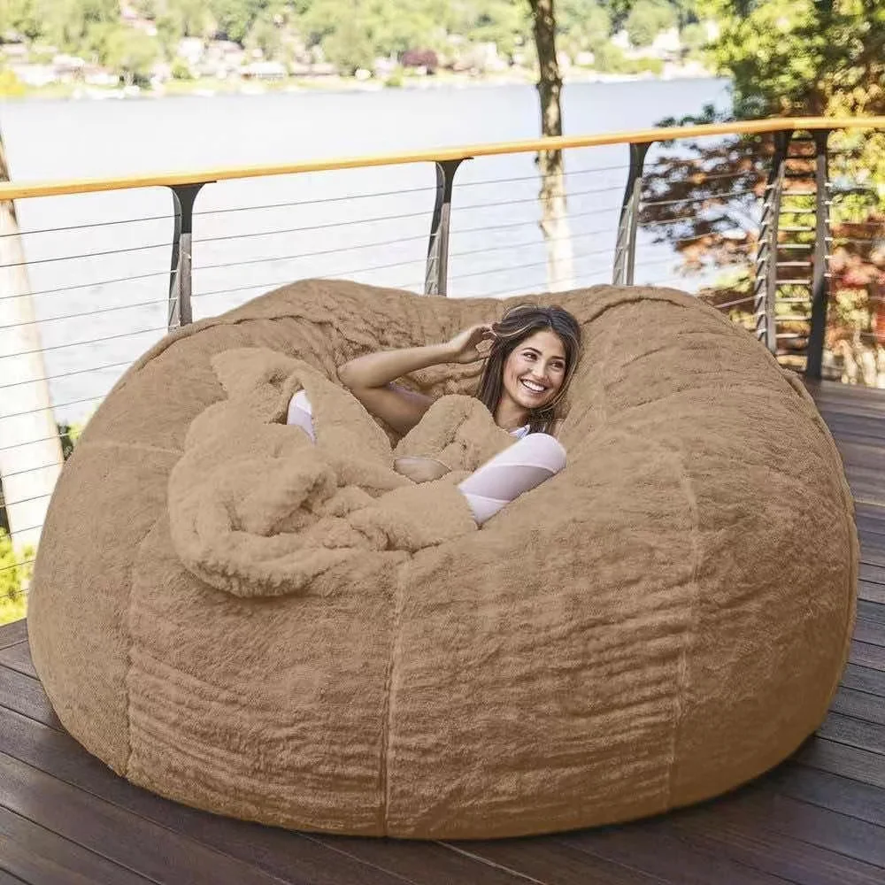 Dropshipping Giant 7FT Memory Foam Furniture Bean Bag Big Sofa with Soft Fur Cover Sack Chair | Мебель