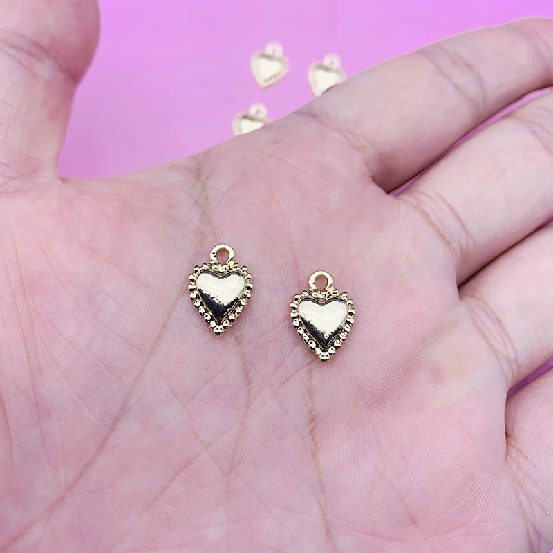 

10Pcs Golden Metal Heart Charms Vintage Love Pendant DIY Jewelry Making Heart Earring Jewelry Accessories DIY Earring Handmade