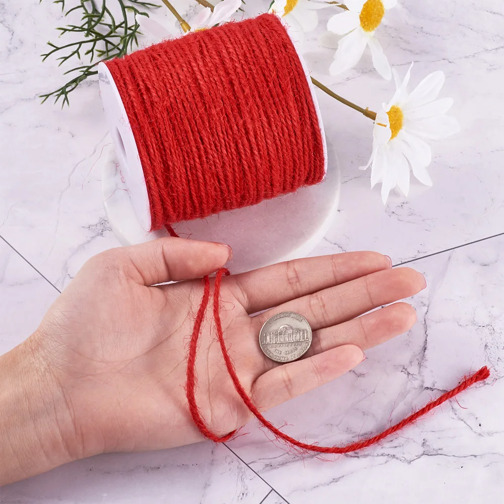 100 м/рулон 2 мм джутовая веревка шнур лента пеньковая для творчества рисунка