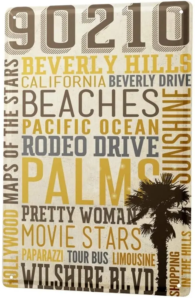 

LEotiE с 2004 года, жестяной знак, мировое путешествие, Беверли Хиллз