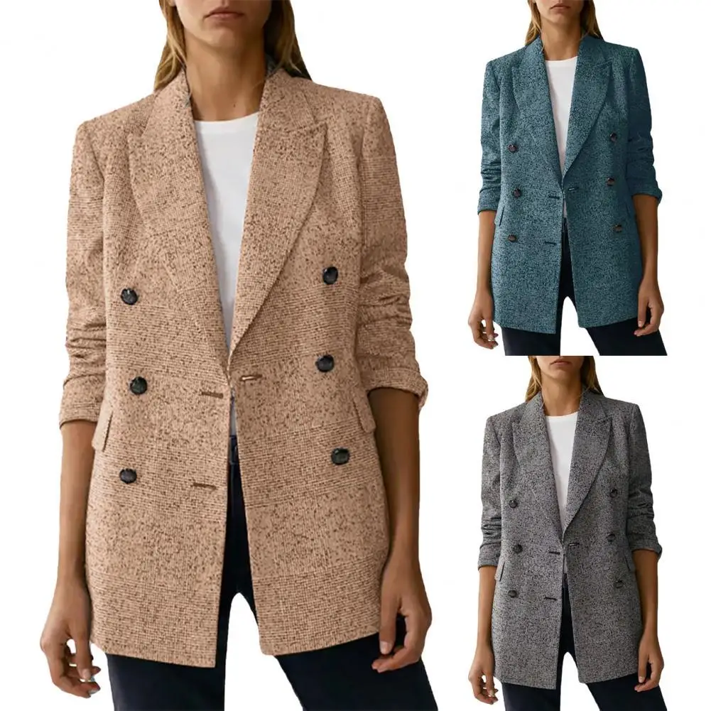 

Solid Color Autumn Winter Pure Color Loose-fitting Blazer for Office
